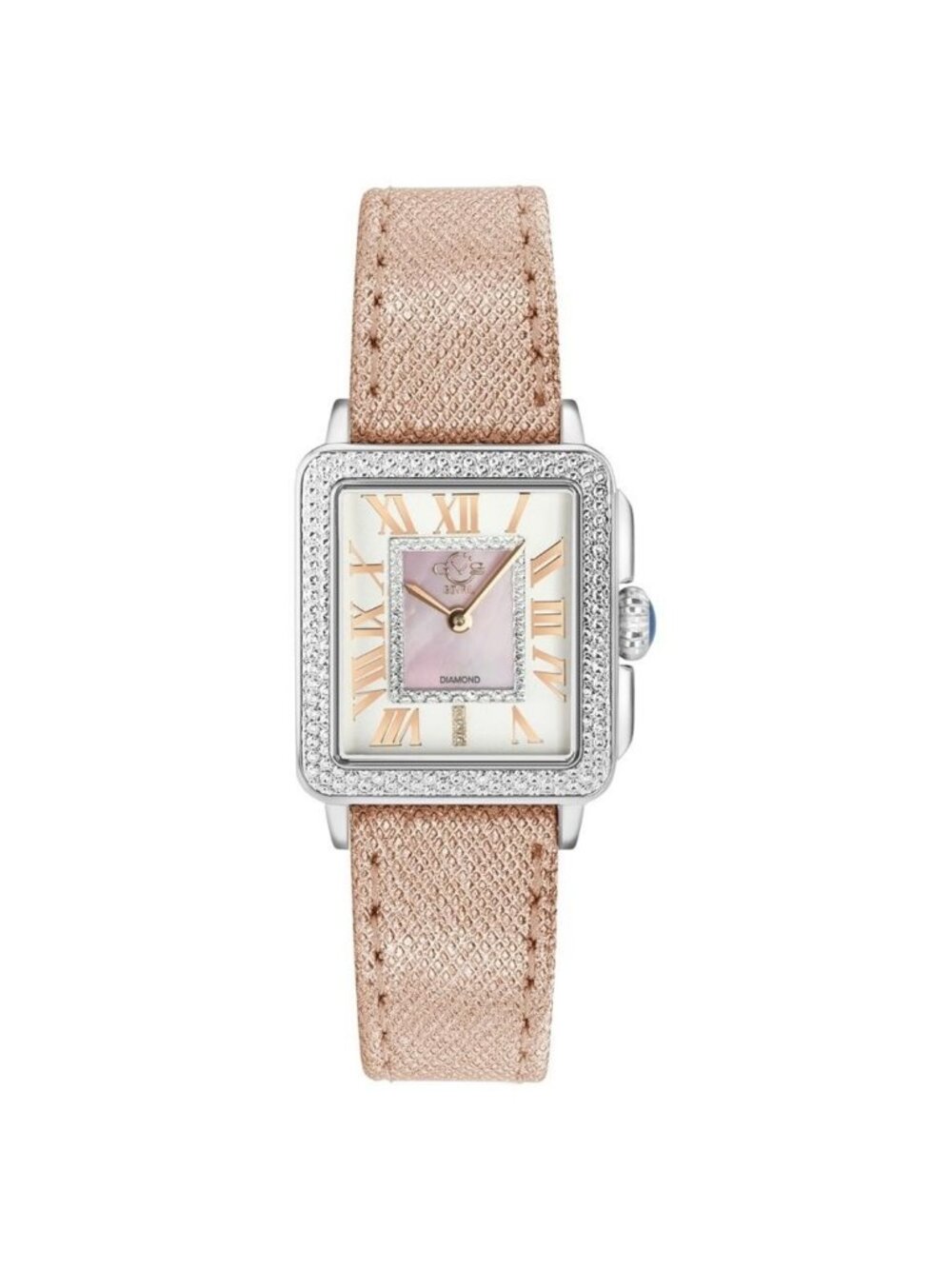 NWT Gv2 By Gevril Padova Quartz Diamond Pink Dial Ladies Watch